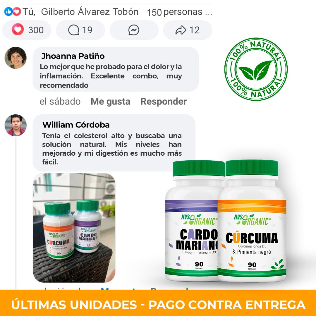 CÚRCUMA 100% NATURAL Pimienta Negra 🟡 90 Cápsulas
