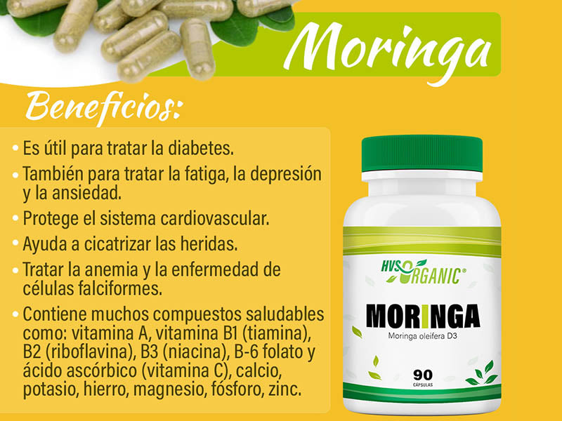 Moringa (Moringa oleífera D3) – 90 cápsulas